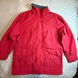 Lands End Red Lined Coat | L